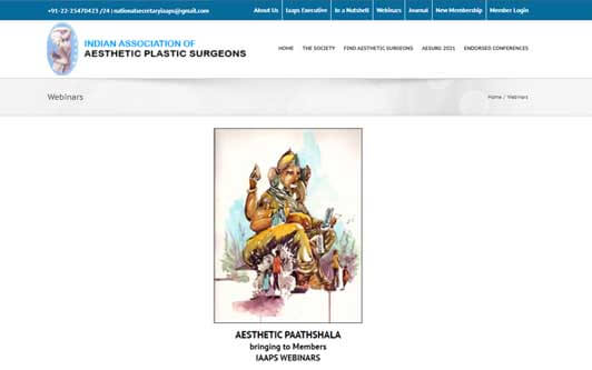 IAAPS aesthetic cosmetic surgery webinars paathshala