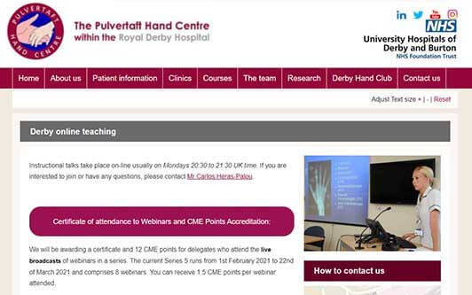 Pulvertaft Hand Surgery webinars