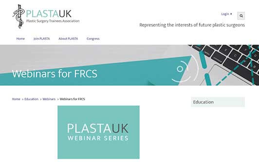 plasta uk plastic surgery webinars
