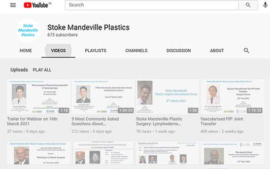 stoke mandeville plastic surgery webinars